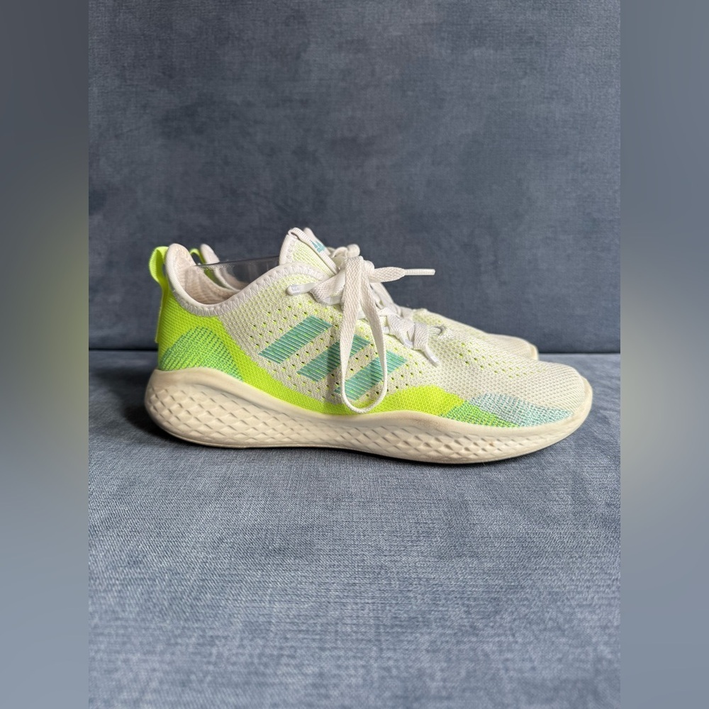 Adidas Fluidflow 2.0Bounce Womens Running Shoes SZ 8 Yellow Blue Sneakers
